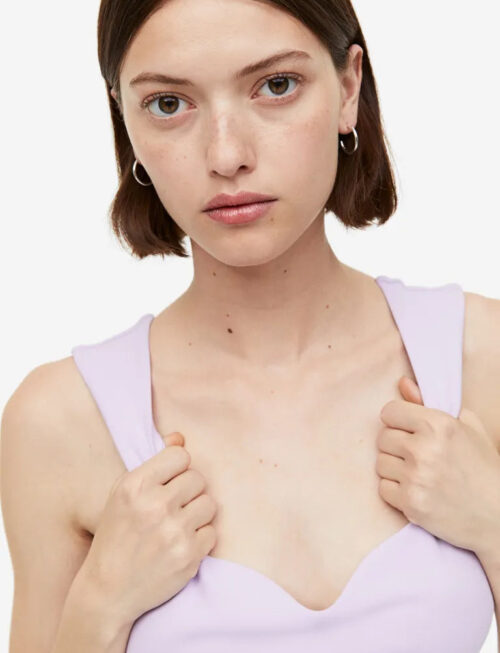 Sweetheart-neckline Top