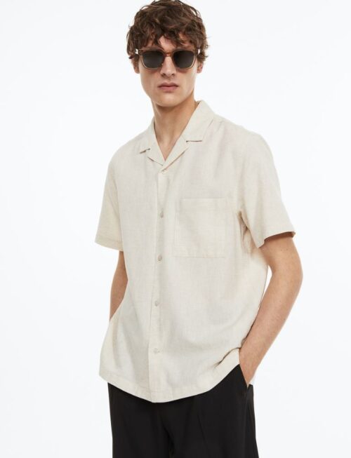 Regular Fit Linen-blend Shirt