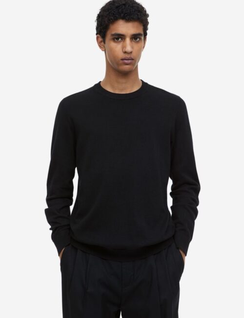 Slim Fit Fine-knit Cotton Sweater